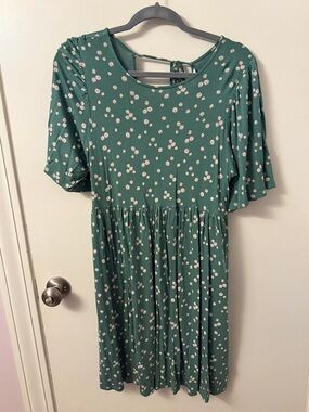 American Eagle Green Floral Mini Dress, medium
